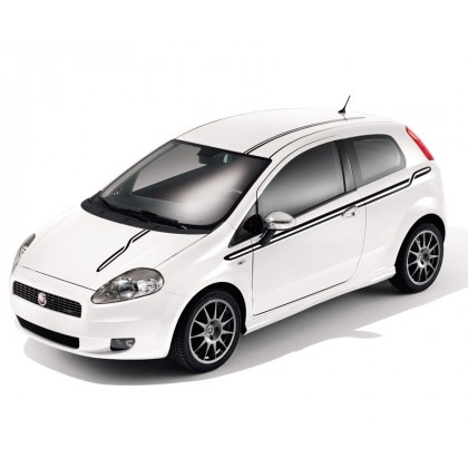 Fiat Punto High Race Track Stickers in Black, Red or White - 3 Door Models [Black | Red | White]