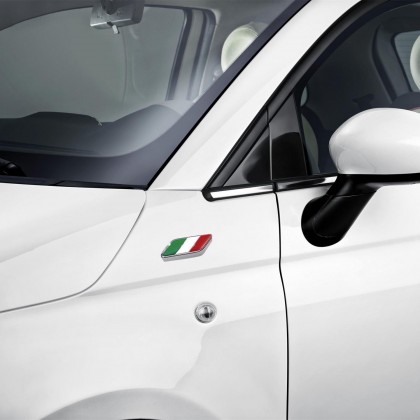 500 | 500C Italian Flag Elegant Car Front Wing Badge - Set of 2
