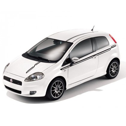Punto Side Panel Adhesive Decals - Circuit Stripes/Lines-Black