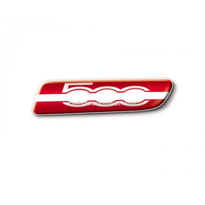 Buy Fiat 500 Red Badges with 500 Logo for Side Mouldings