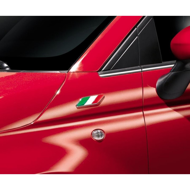FIAT 500 Italian Flag 3D self adhesive sticker new for front wings set of 2 