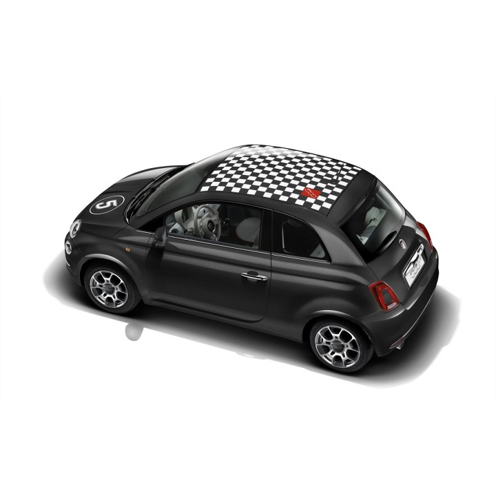 Genuine Fiat 500 Chequered Roof Graphic/Decal - Number 500 & 5 Logo