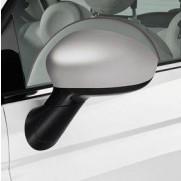 500 Side Mirror Covers Caps Wrapped in Matt Silver - Set of 2